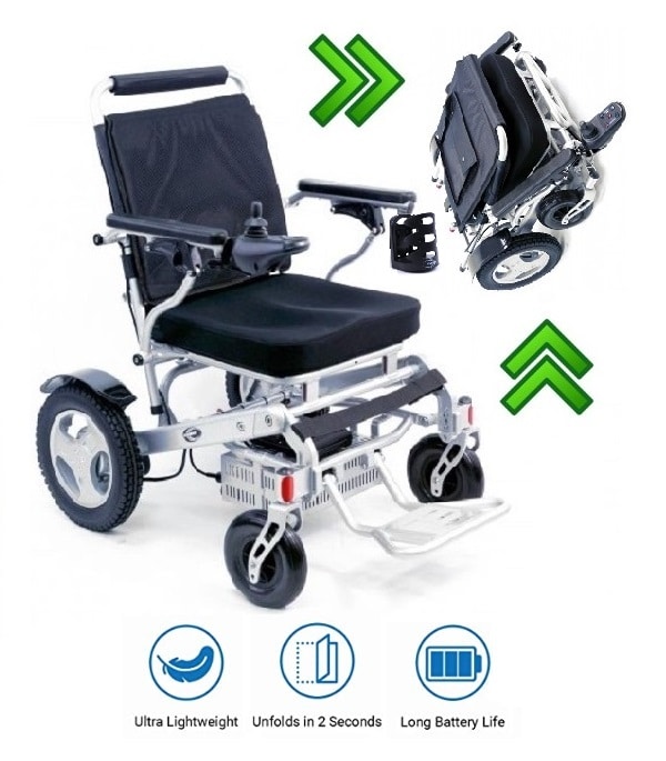 lightest folding electric wheelchair